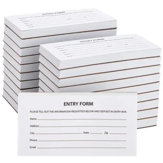 Juvale 2000 Raffle Ticket Sheets, Blank Entry Forms for Contests, School Events, White, 20 Pads image {8}