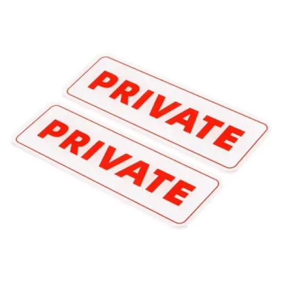 Unique Bargains Acrylic Self-Adhesive Wall Mounting Business Private Sign 2 Pcs image {4}
