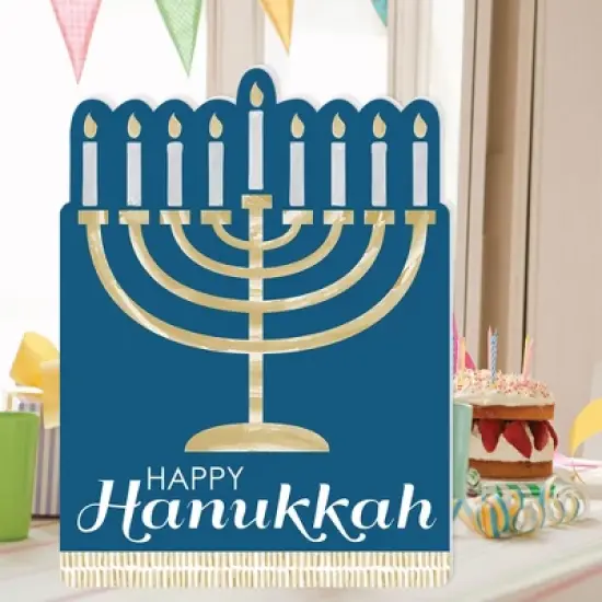 Big Dot of Happiness Happy Hanukkah - Hanukkah Giant Greeting Card - Big Shaped Jumborific Card image {1}