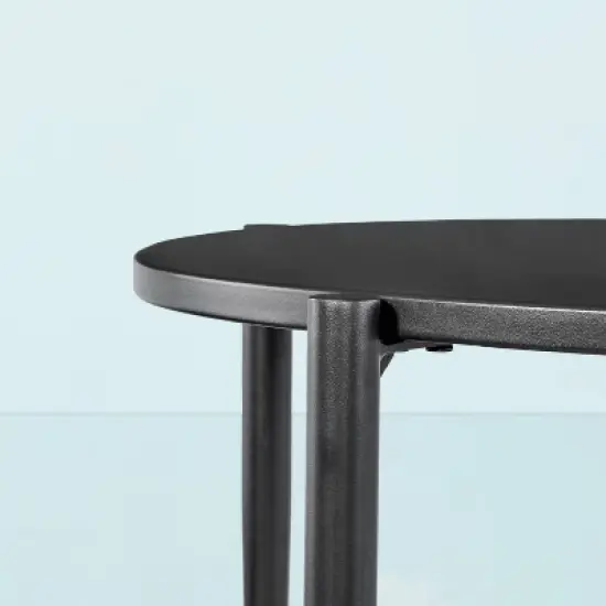 Round Metal Outdoor Coffee Table - Black - Hearth & Hand&trade; with Magnolia image {4}