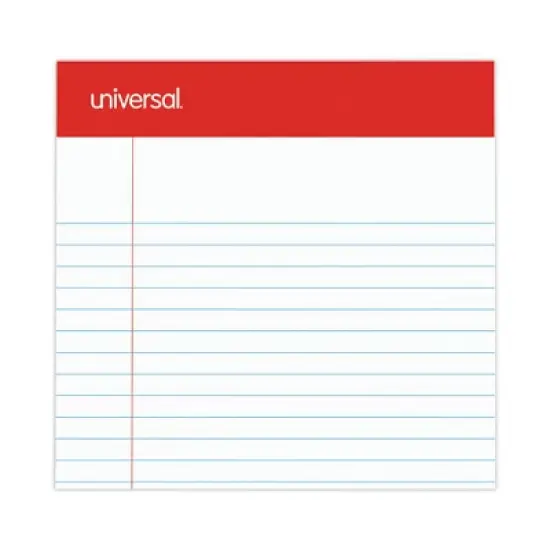 Universal Perforated Ruled Writing Pads, Narrow Rule, Red Headband, 50 White 5 x 8 Sheets, Dozen image {5}