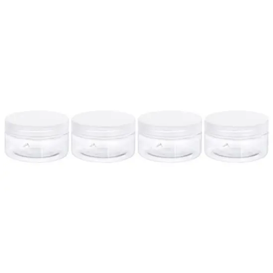 Unique Bargains Round Plastic Empty Organizing Jars with Transparent Screw Top Lids 4 Pcs image {5}