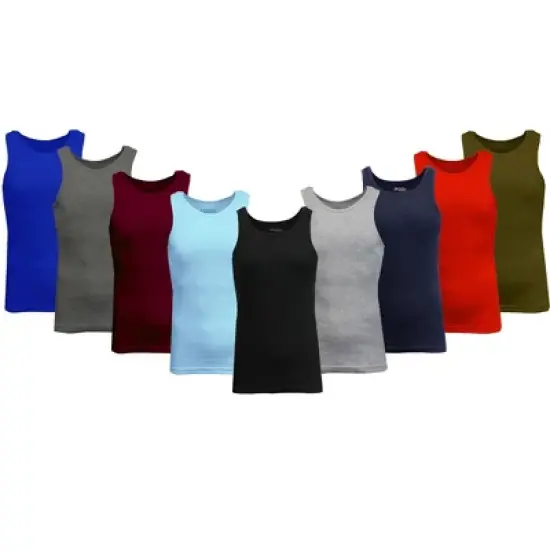 Galaxy By Harvic Men's Heavyweight Ribbed Tank Top-2 Pack image {3}