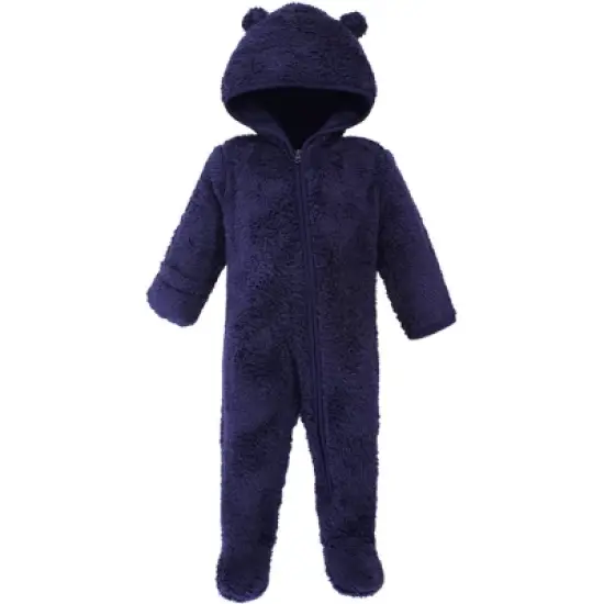 Hudson Baby Faux Shearling Bunting 1pk, Navy Bear image {2}