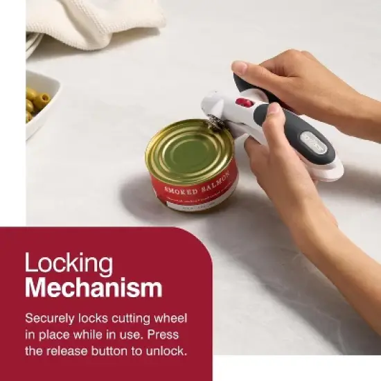 Manual Opener with Locking Mechanism - Easy-to-Turn - Magnetic Can Opener image {1}