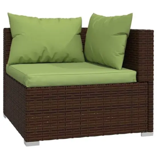 vidaXL Garden Lounge Set Brown, Green image {4}