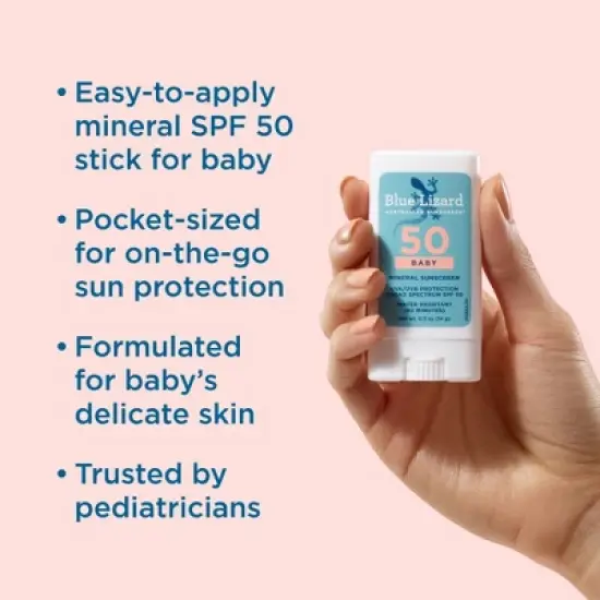 Blue Lizard Baby Mineral Sunscreen Stick for Face and Body - SPF 50+ - 0.5 oz image {5}