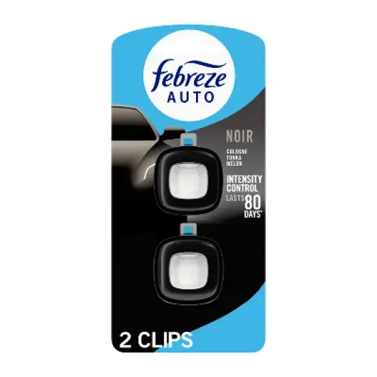 Febreze 2ct Car Auto Noirs: Phthalate-Free Car Freshener, Adjustable Scent, Vent Clips, Disposable, Oil-Based image {13}