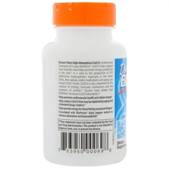 Doctor's Best High Absorption CoQ10 , 100 mg, 60 Veggie Caps image {2}