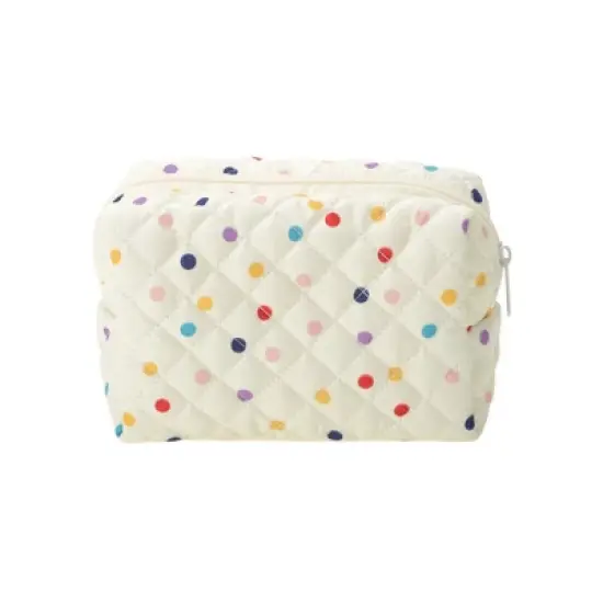 Unique Bargains Quilted Square Flowers Makeup Bag Assorted Color 1 Pc image {5}