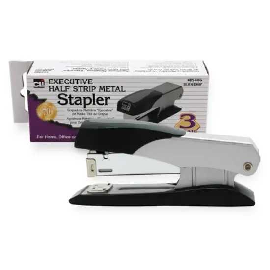 Charles Leonard Executive Metal Stapler, Half Strip, Gray image {2}