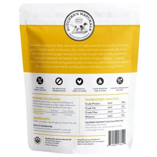 Butcher's Naturals Chicken Jerky Dog Treats - 16oz image {1}