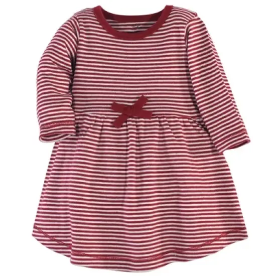 Touched by Nature Baby and Toddler Girl Organic Cotton Long-Sleeve Dresses 2pk, Holly Berry image {1}