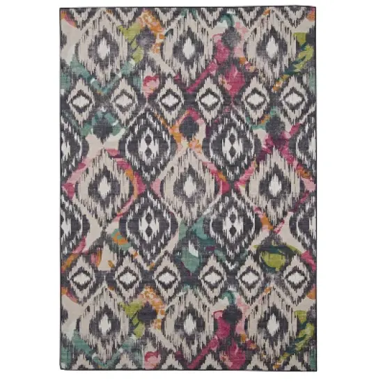 Govan Washable Outdoor Rug Ivory/Charcoal - Linon image {12}