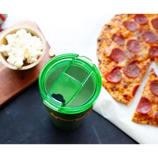 Silver Buffalo Teenage Mutant Ninja Turtles Michelangelo Stainless Steel Tumbler With Lid image {6}