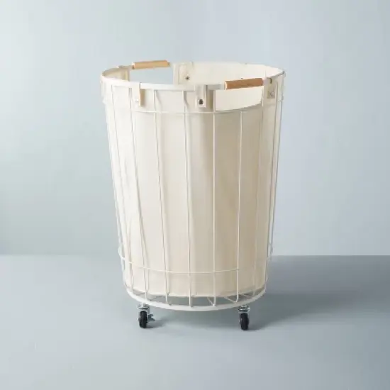 Wire & Fabric Laundry Hamper Sour Cream - Hearth & Hand&trade; with Magnolia image {5}
