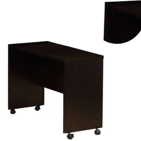 Stylish desk with Spacious Display Top Dark Brown - Benzara image {1}