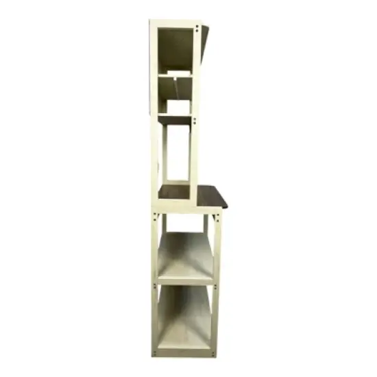 INFURNIC Kitchen Racks Modern Bakers Rack with Adjustable Shelves and Storage for Stylish Kitchen Use, Brown White, 31.5"*15.75"*66.93" image {2}