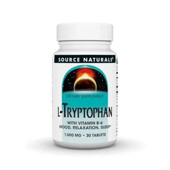 L-Tryptophan with Vitamin B-6 1000 mg by Source Naturals, Inc.  -  30 Tablet image {3}
