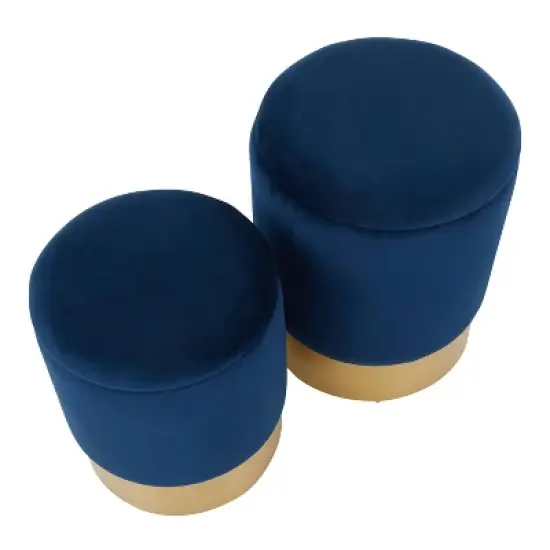 Set of 2 Marla Contemporary Glam Nesting Ottomans - LumiSource image {4}