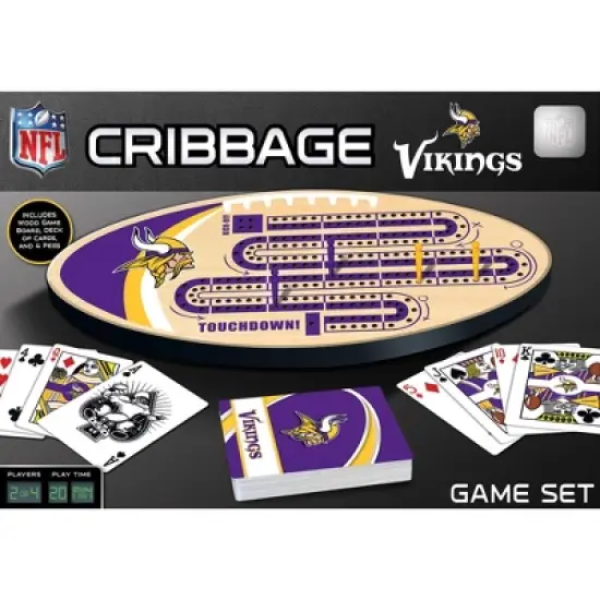 MasterPieces Officially Licensed  NFL Minnesota Vikings Wooden Cribbage Game for Adults image {1}