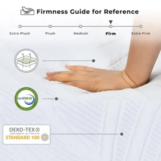 Costway 8''  Gel Infused Memory Foam Mattress Jacquard Firm Hybrid Pressure Relief Queen\Full image {5}