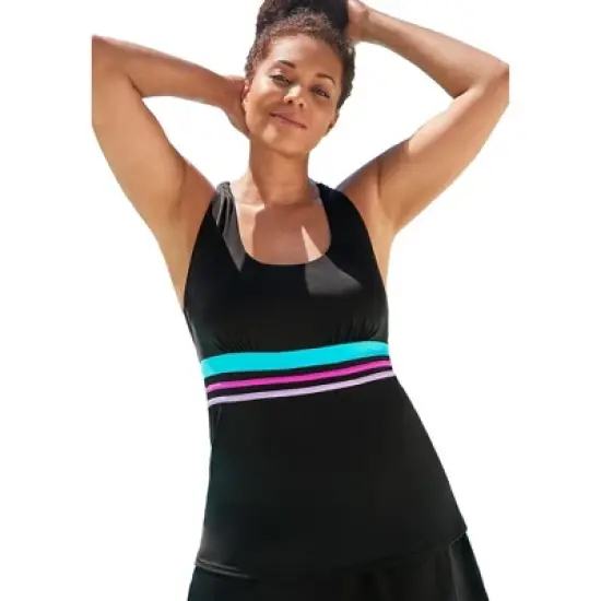 Swimsuits for All Women&rsquo;s Plus Size Chlorine Resistant Crossback Tankini Top image {5}