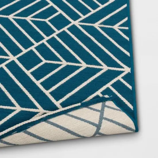 Zig Zag Geo Outdoor Rug Teal - Project 62&trade; image {3}