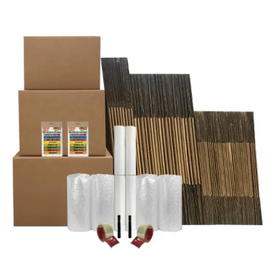 UBMOVE 6 Room Bigger Boxes Kit 64 Boxes, Tape, Bubble Roll, Packing Paper image {8}
