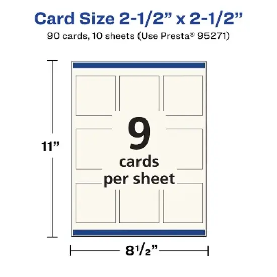Avery Printable Square Business Cards with Sure Feed Technology, 2.5" x 2.5", Ivory Cardstock, Print-to-the-Edge, Laser/Inkjet Cards, 90 Total image {4}