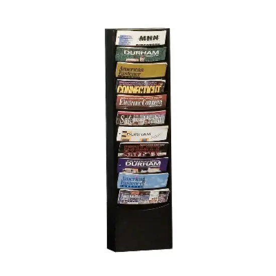 Durham Steel Literature Rack 11 Pocket For 8-1/2"W Paper Black 402-08 image {2}