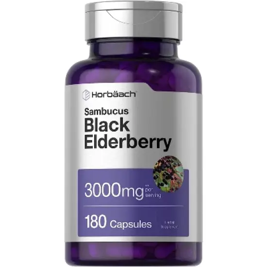 Horbaach Black Elderberry 3000 mg | 180 Capsules image {7}