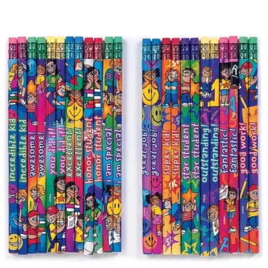 Incentive Pencils for Students (24 Pack) - Fun Designs, Motivational Messages, #2 HB Lead image {5}