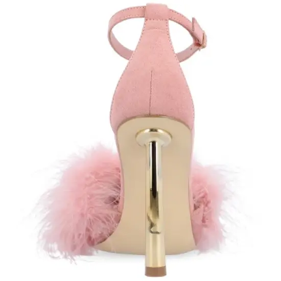 Journee Collection Women's Odete Mid Heel Open Toe Pumps image {2}