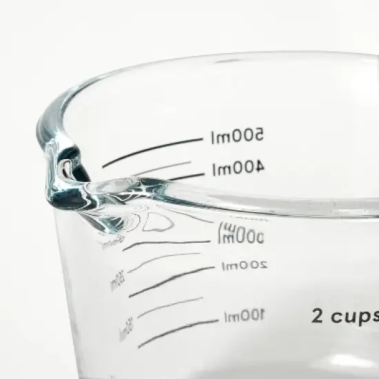 2 Cup Glass Measuring Cup Clear - Figmint&trade;: Borosilicate, Microwave & Dishwasher Safe, 16oz Capacity image {2}