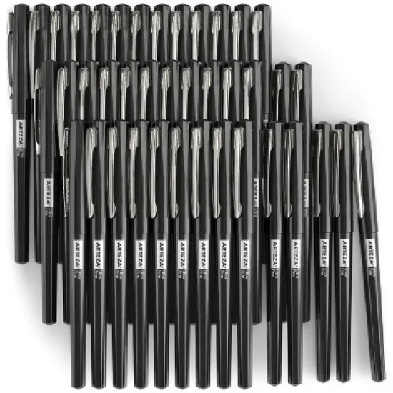 Arteza Set of Permanent Markers, Black, Ultra Fine - 40 Pack image {1}