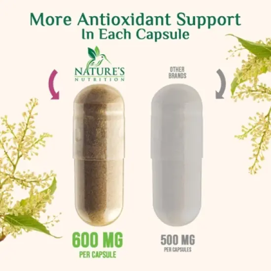 Resveratrol Capsules 1800mg Natural Antioxidant, Anti Aging, Anti Inflammatory - 60 Capsules By Nature's Nutrition image {7}