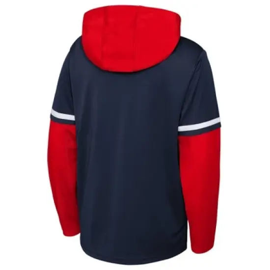 MLB Boston Red Sox Boys' Long Sleeve Twofer Poly Hooded Sweatshirt image {2}