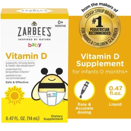 Zarbee's Baby Vitamin-D Drop - 0.47oz image {7}