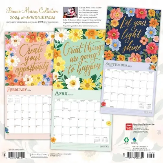 Browntrout 2024 Wall Calendar 12"x12" Bonnie Marcus Foiled image {1}