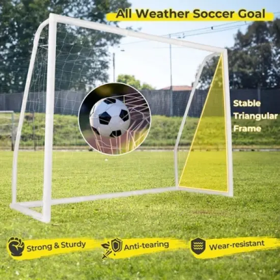 Costway All Weather Soccer Goal Football Training Equipment with Anti-tearing Net image {5}