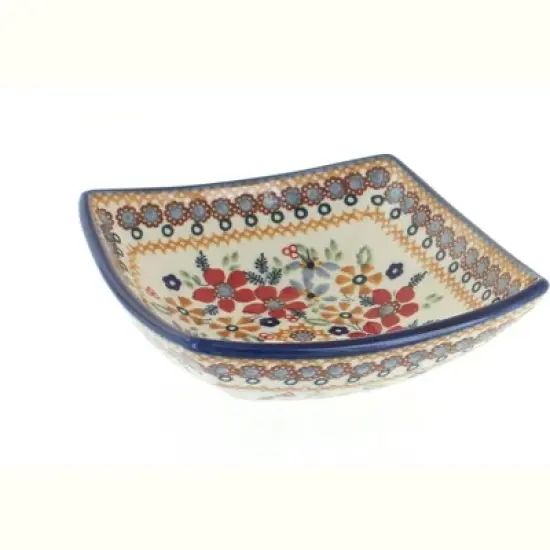 Blue Rose Polish Pottery M105 Manufaktura Small Square Bowl image {3}