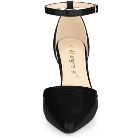 Allegra K Women's Pointed Toe Dress Pumps Ankle Strap Stiletto Heels Sandals image {3}