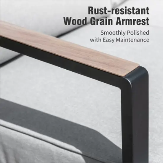 Captiva Designs Modren Outdoor Patio Metal Frame Furniture Conversation Seating Set with Coffee Table image {8}