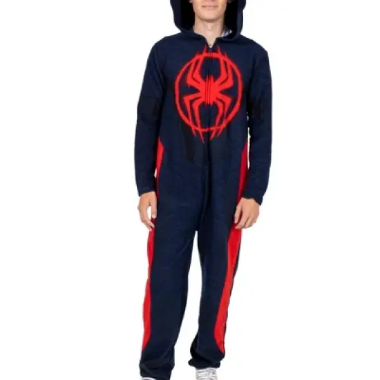 Spider-Man Miles Morales Men's Hooded Union Suit With Leg Hem image {4}