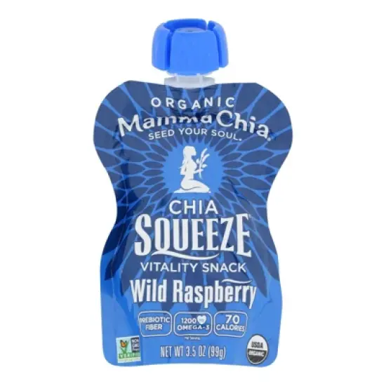 Mamma Chia Organic Squeeze Vitality Snack Wild Raspberry - Case of 16/3.5 oz image {1}