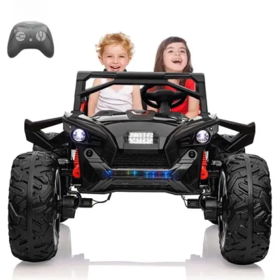 2 Seaters 24V Ride on UTV with Remote Control,10AH Battery, 400W Powerful Motors, Electric Ride Toy with Metal Suspension,LED Lights, Music, Horn image {6}