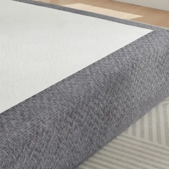 Aukfa 2-in-1 Queen Size Upholstered Platform Bed with Mattress, No Assembly Floor Bed Frame with Headboard, 13.4" Chenille Fabric image {8}