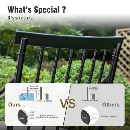 Captiva Designs 5pc Outdoor Patio Steel Dining Table & Stylish Cushioned Metal Chairs image {9}