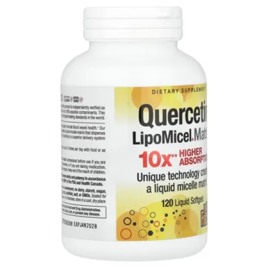 Natural Factors Quercetin LipoMicel Matrix, 250 mg, 120 Liquid Softgels image {3}